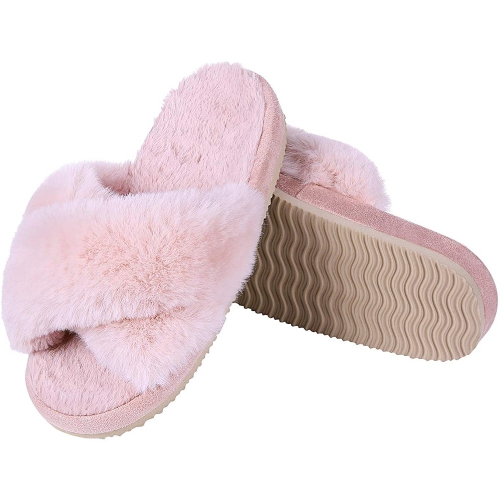Pink Soft Fluffy Slippers - Picture 2 of 5